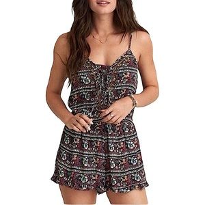 American Eagle Cut Out Back Lace Up Romper